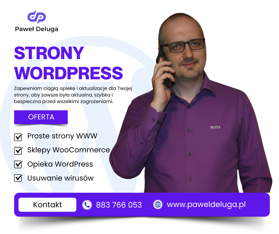 Strony internetowe WordPress i opieka nad stroną, Paweł Deluga